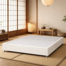 Kyoto Low Platform Divan Bed 3FT Single White Plush Velvet