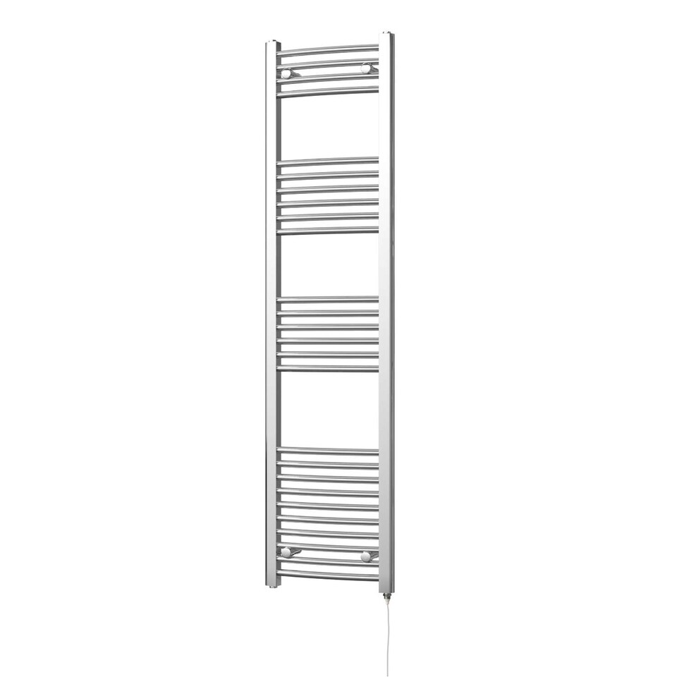 image 1 of Zennor - Chrome Electric Towel Rail H1600mm x W400mm Curved 300w Standard