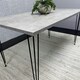 image 2 of Modern Grey Rectangular Dining Table with Hairpin Legs  Compact Kitchen & Dining Room Table (L140) Grey