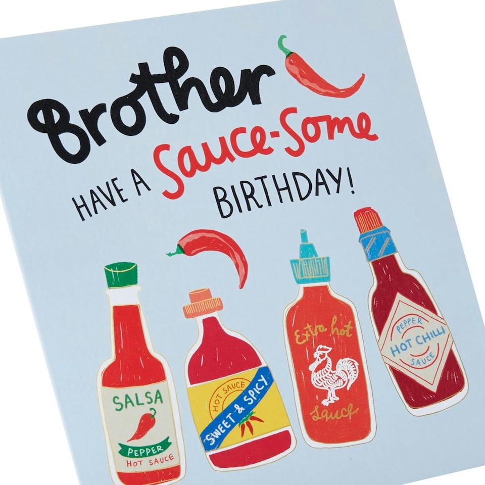 image 1 of Chilli Sauce Design Brother Birthday Card