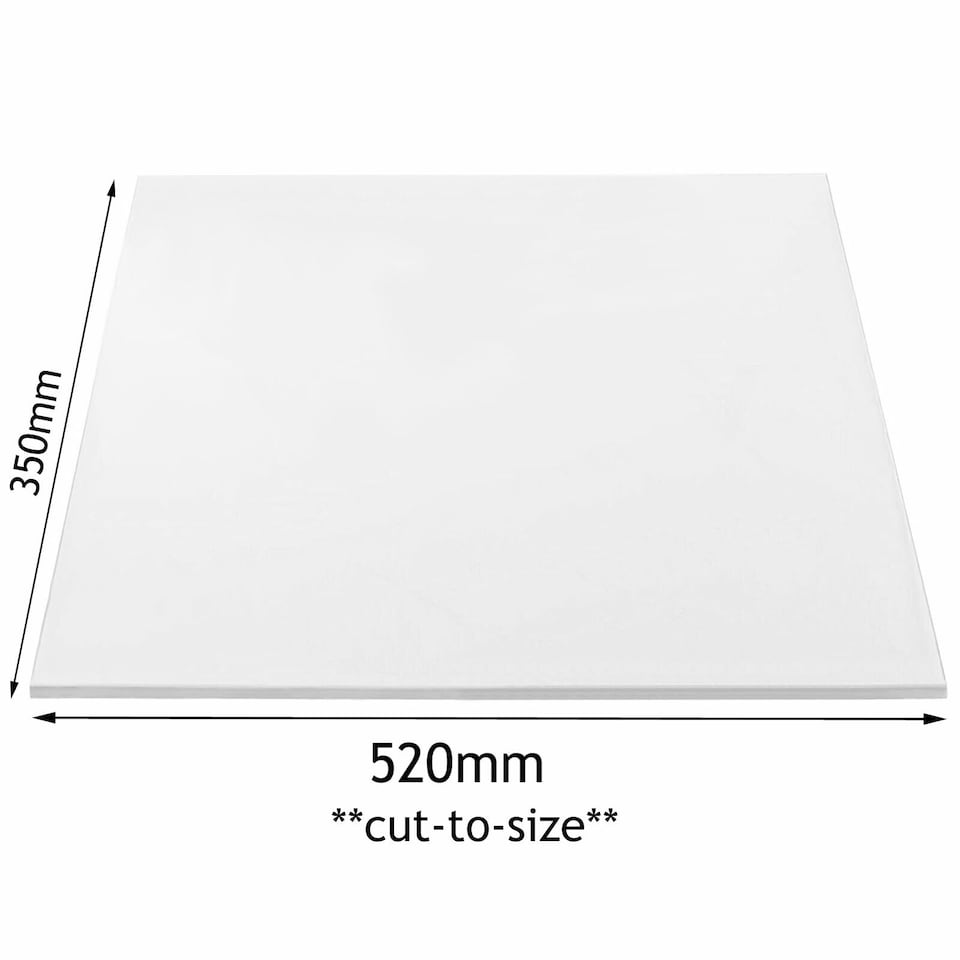 image 1 of SPARES2GO Universal Fridge Shelf Crisper Cover Clear Cut to Size 520mm x 350mm