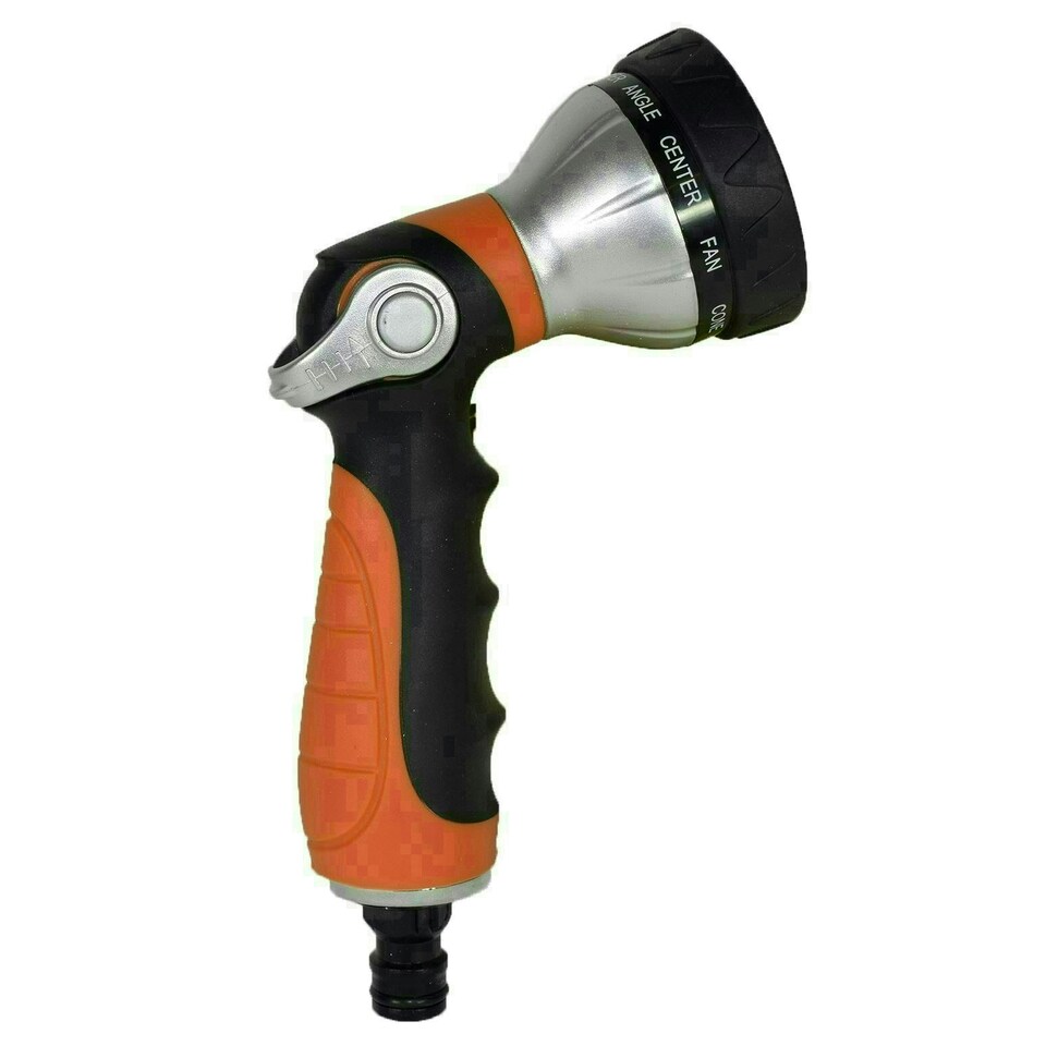 image 1 of Spray Nozzle Orange Watering Hose Pipe Gardening Thumb Trigger 10 Patterns