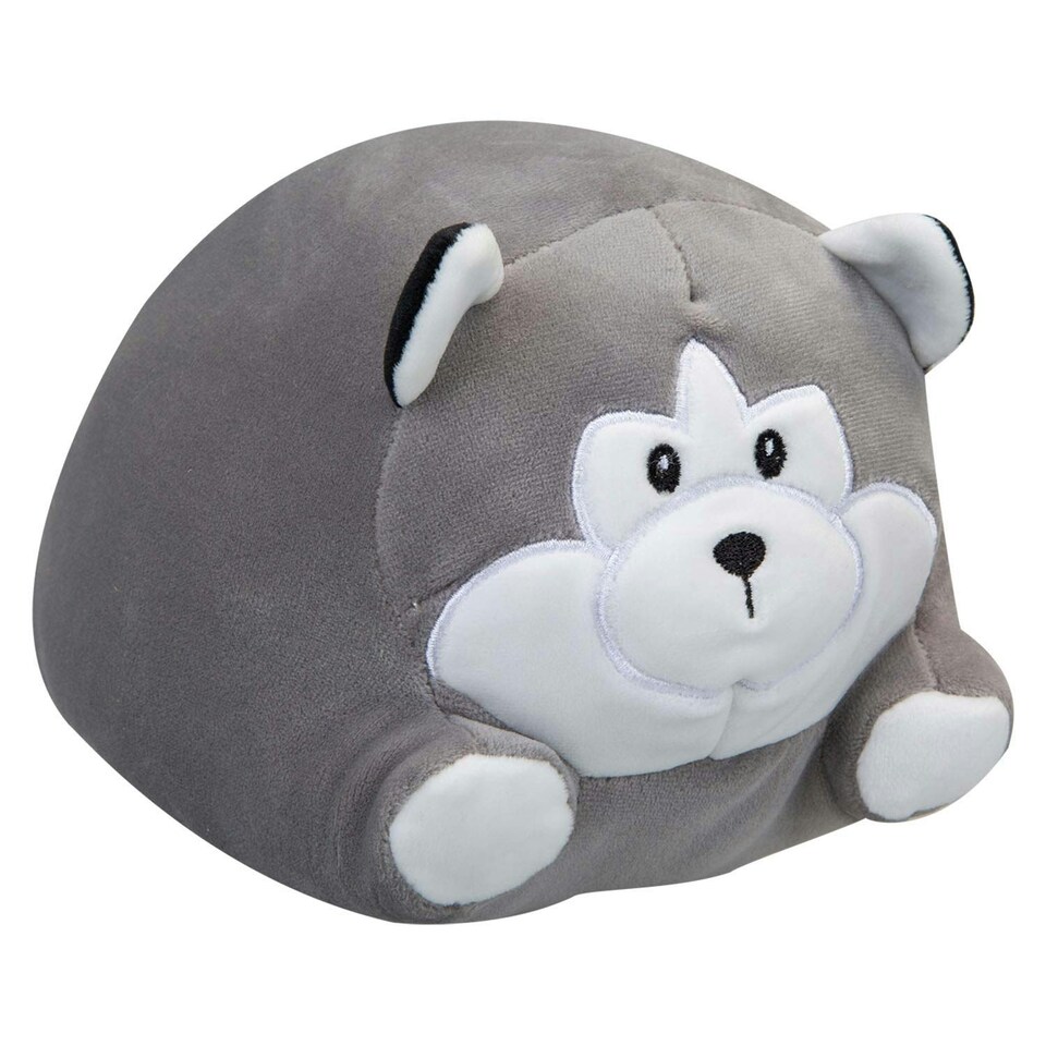 image 1 of Dog Soft Toy Cute Plushie Huggable Cuddly Stuffed Toy 20cm Grey