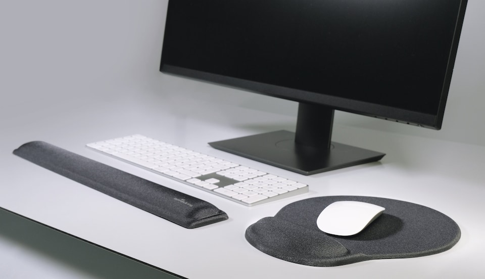 image 1 of Durable Ergonomic Soft Touch Keyboard Gel Wrist Rest Support | 46 x 6 cm | Grey