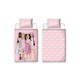 image 2 of Barbie Reversible Figures Duvet Cover Set - Pink/White - Single Pink | Single