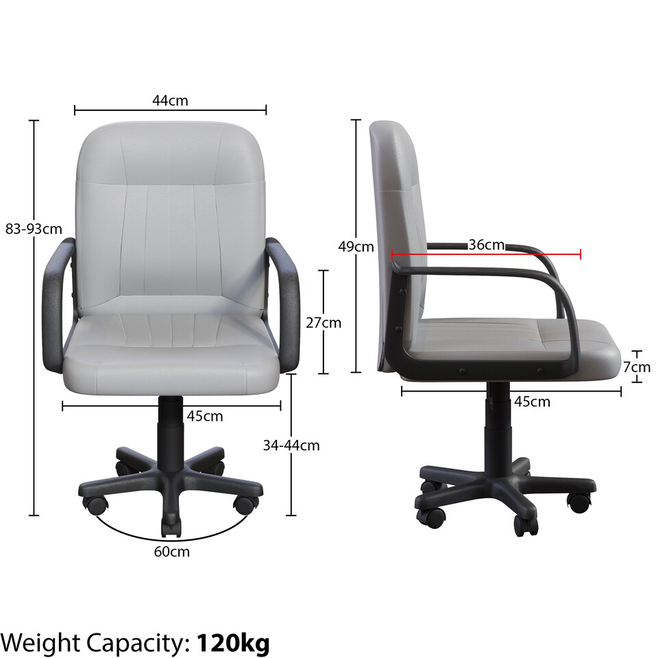 image 1 of Vida Designs Morton Office Chair Computer Desk Table Chair, Grey