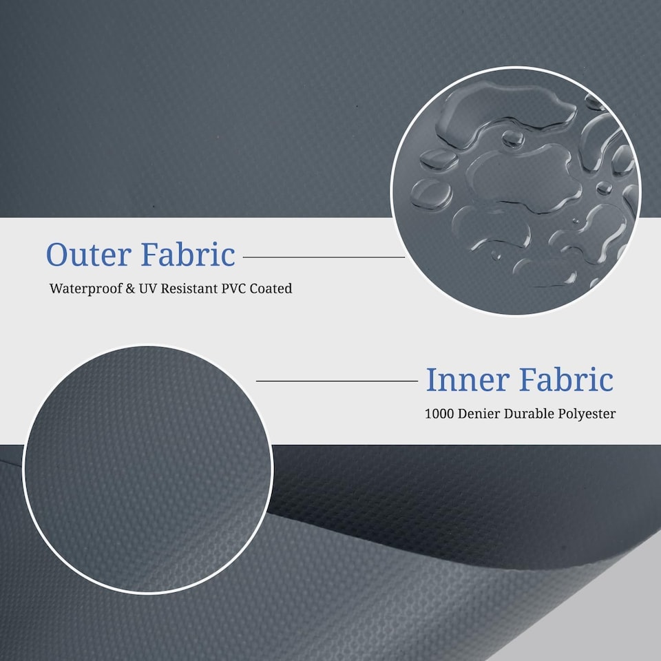 image 1 of Covers&All Rectangular Table Top Cover, 1000D Outdoor Furniture Cover Waterproof, UV-Resistant, 100 in L x 50 in W x 5 in H, Grey