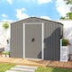 image 8 of Outsunny 7.7 x 5.7ft Metal Garden Shed with Ventilation Slots and Sliding Doors, Galvanised Outdoor Tool Storage House, Light Grey