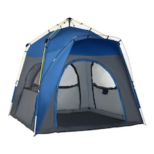 Outsunny 4 Man Pop Up Tent Camping Backpacking Dome Tent, Green