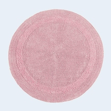 Homescapes Luxury Reversible Round Bath Mat - Blush | Pink | Blush Pink