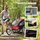 image 8 of HOMCOM 2 Seat Bike Trailer with 5 Point Harness, for 18+ Months, Red
