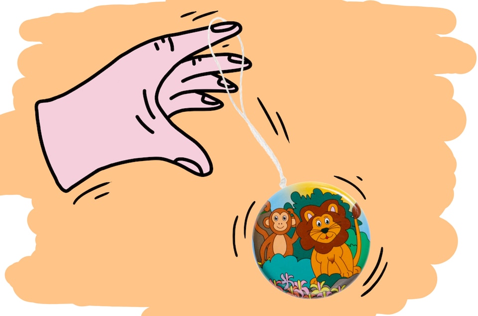 image 1 of Pack of 12 Metal Yo-Yo Wild Animals Theme Return Tops