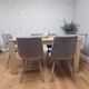 image 4 of Dining Table and 6 Chairs With Bench Oak Effect Wood 6 Grey Velvet Chairs Dining Room