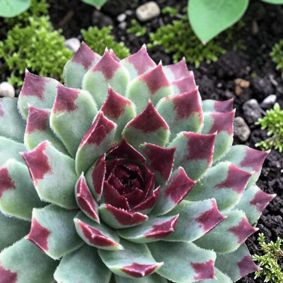 image 1 of Carbeth Plants 2 x Sempervivum Chick Charms Mint Marvel in 12cm Pot - Hardy Succulent Outdoor Plant