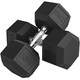 image 9 of HOMCOM 20KG Single Rubber Hex Dumbbell Portable Hand Weights Dumbbell Home Gym