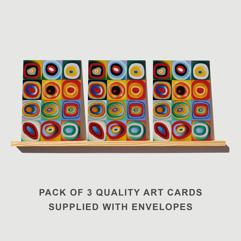 image 1 of Wassily Kandinsky Colour Study Greeting Card Abstract Art Set of 3 Blank Inside