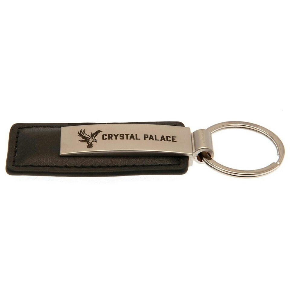 image 1 of Crystal Palace FC Leather Keyring - Black/Silver - One Size