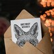 image 3 of Mystical Fox Black White Tribal Folk Art Wishes Birthday Card