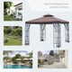 image 7 of Outsunny 3 x 3m Patio Gazebo Canopy Garden Pavilion Tent Shelter with 2 Tier Roof and Mosquito Netting, Steel Frame, Coffee