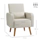 image 7 of HOMCOM Nordic Leisure Lounge Sofa Accent Chair with Pillow for Bedroom Cream