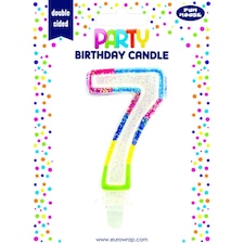 Eurowrap 7 Rainbow Birthday Candle - Multicoloured - One Size