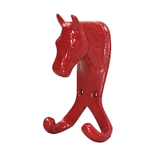Perry Equestrian Horse Head Double Stable/Wall Hook - Red - One Size