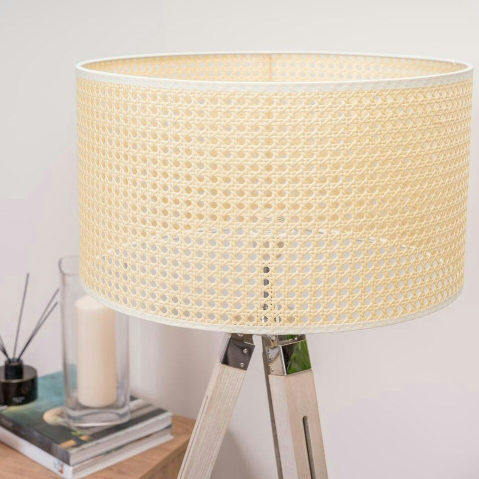 image 1 of ValueLights Clipper Scandi Brown Floor Lamp Brown Shade