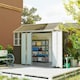image 2 of Outsunny 8x6ft Metal Garden Shed Outdoor Storage Shed w/ Doors Window, Grey