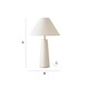 image 8 of ValueLights Margot White Marble Bedside Table Lamp Linen Taper Shade & Bulb | White