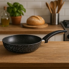 Interiors By Premier Organic 26cm Frypan, Non Stick Stainless Steel Frying Pan, Marble Coated Frying Pan For Efficient Cooking