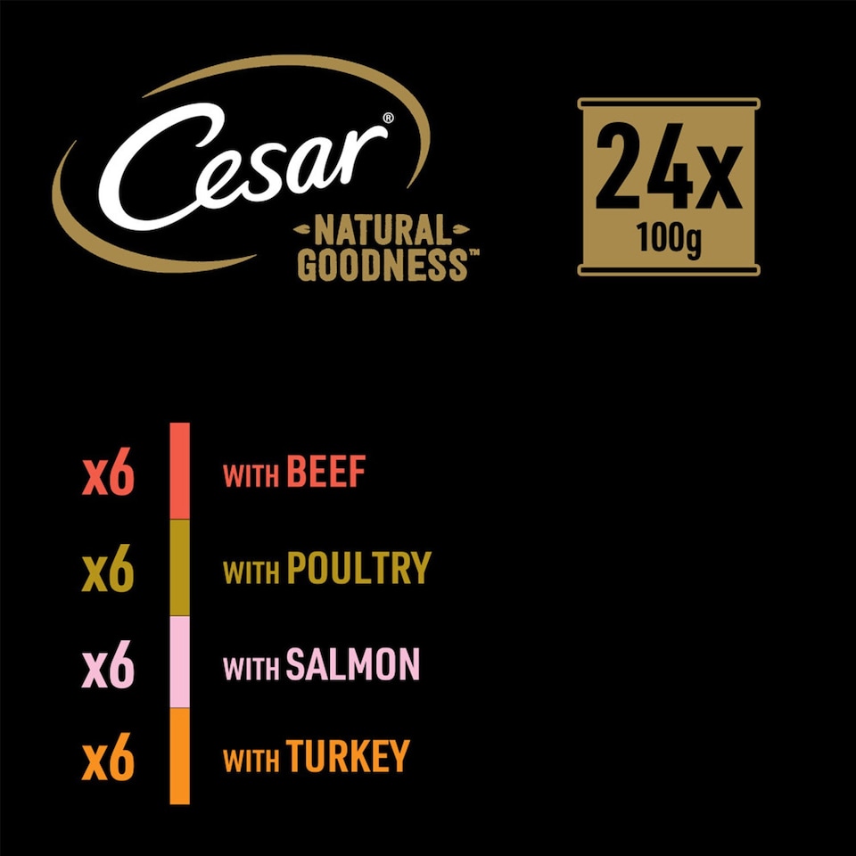 image 1 of 48 x 100g Cesar Natural Goodness Grain Free Adult Dog Food Trays Mixed Terrine