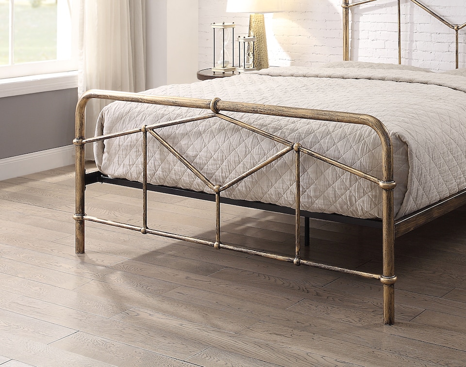 image 1 of 5ft King Size Retro bed frame,antique bronze,metal.Rustic,industrial tubular | Bronze | King