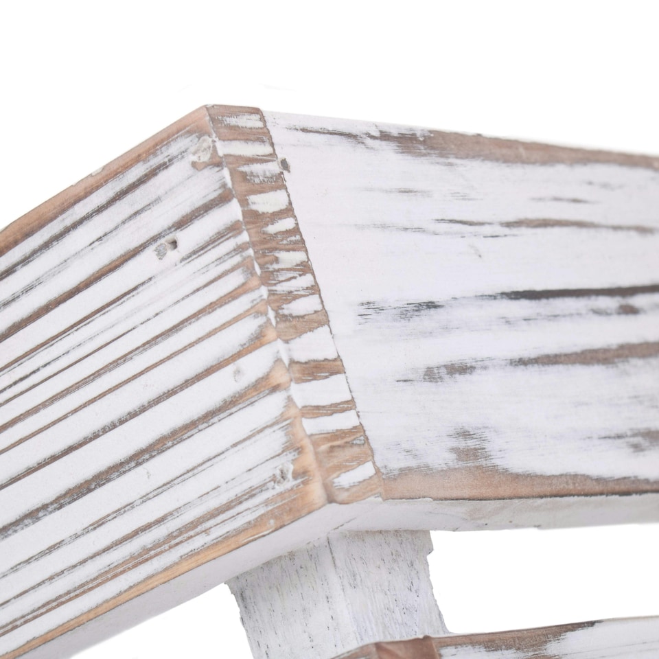 image 1 of Medium Distressed White Rope Handled Crate | White | White | Medium | 1