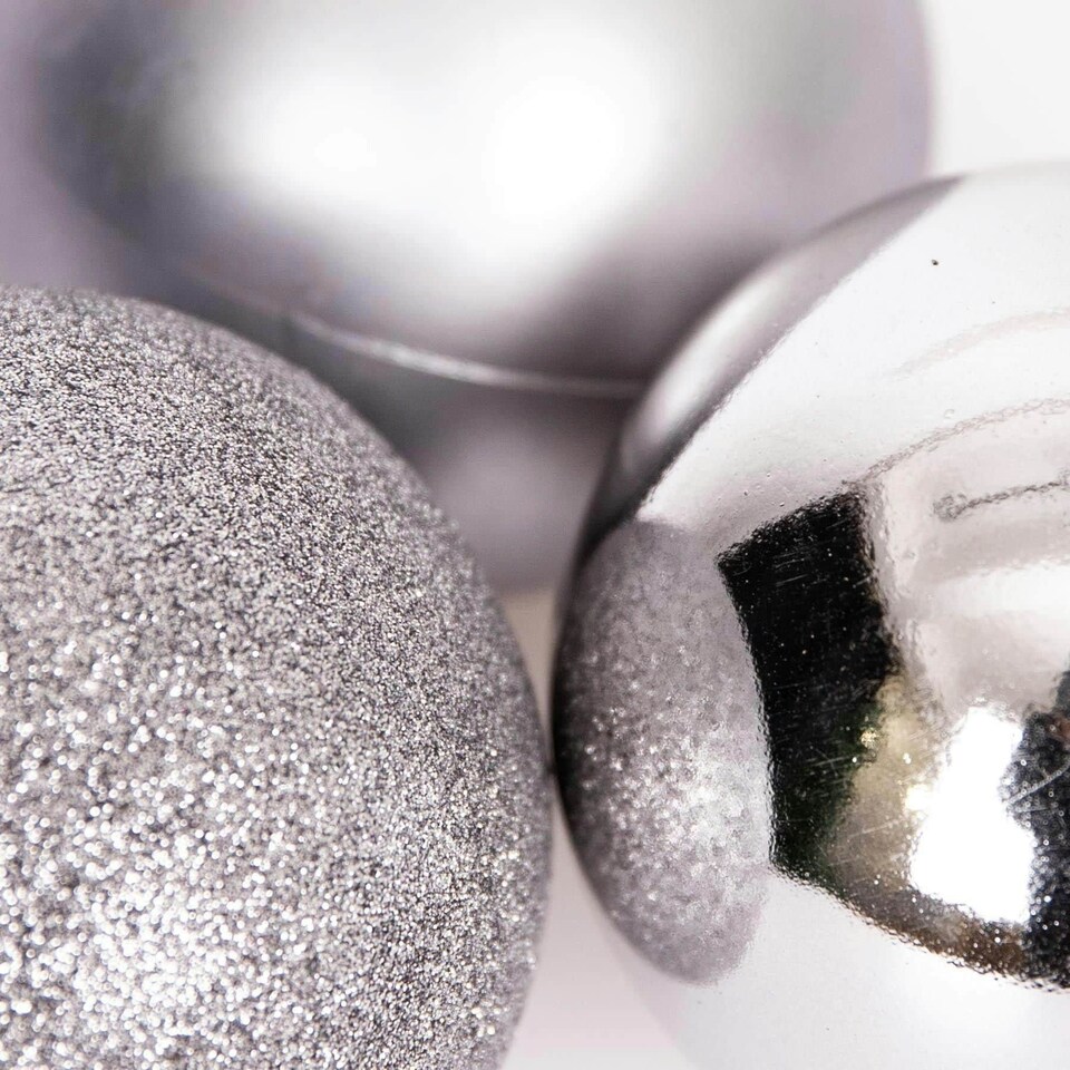 image 1 of Christmas Decorations Baubles mid grey 6cm 6pcs set pvc