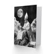 image 2 of Surreal Cat Lover Pope and Moon Black White Birthday Greeting Card