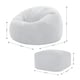 image 6 of icon Kingston Cord Adults Bean Bag Chair and Pouffe, Ready Filled Beanbag and Footstool Grey Grey | Grey