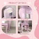 image 6 of ZONEKIZ Kids Dressing Table, Cloud Design w/ Mirror, Stool, Drawer, Storage Box Pink