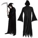 image 1 of Grim Reaper Costume - Long Cape with Hood | Black | L