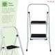image 10 of Oypla Foldable 2 Step Ladder Stepladder Non Slip Tread Safety Steel White