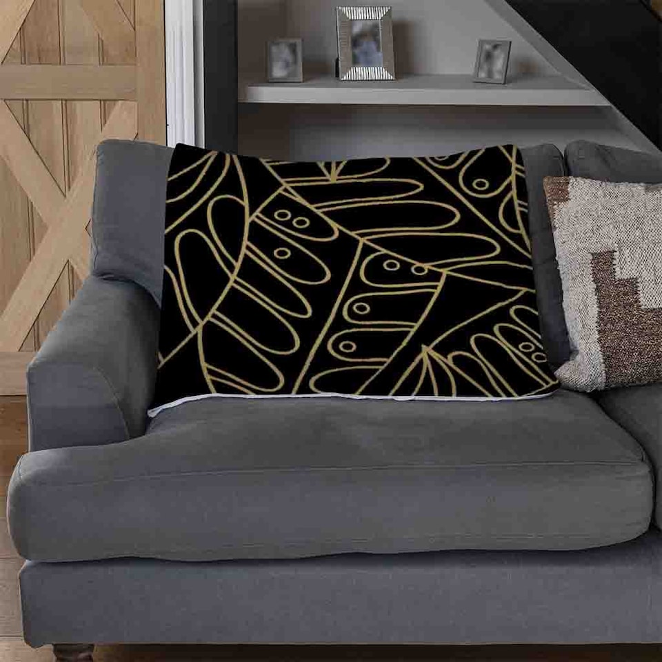 image 1 of Lined Flower Print Blanket | Multi