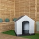 image 2 of 99 x 92cm Samuel Alexander Large Outdoor Plastic Dog House with Raised Bed | Grey | Grey
