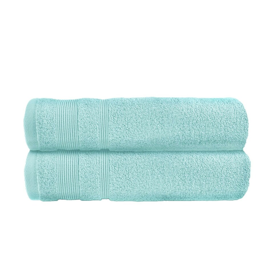 image 1 of Luxury Zero Twist Egyptian Cotton Bath Towels 70 x 120cm - Pack of 2 Blue | Duckegg | Bath towel