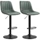image 1 of HOMCOM Modern Bar Stools Set of 2, Height Adjustable Swivel Bar Chairs with Backrest, Gas Lift and Footrest, Leathaire Barstools for Breakfast Counter, Kitchen Island, Green
