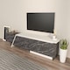 image 3 of Decorotika Zonas TV Unit for TVs up to 55 inches with Cabinets | Multi | Black Marble Effect and White