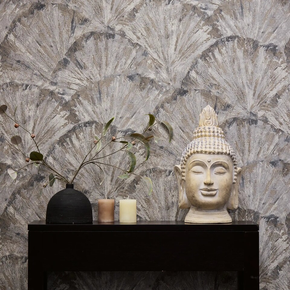 image 1 of Curated Shell Wallpaper in Neutral Tones | Cream | Neutral Tones