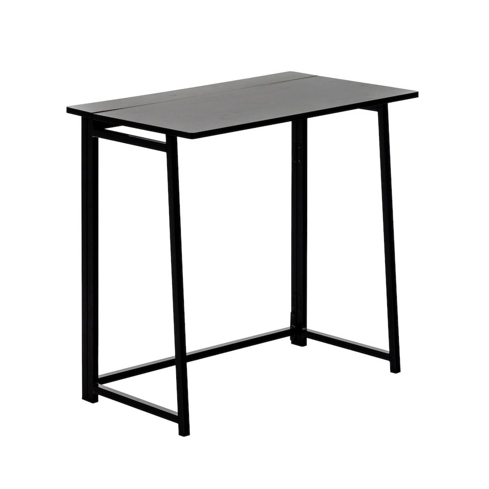 image 1 of Harbour Housewares Deluxe Wooden Folding Desk - 80cm - Black | Black | Black