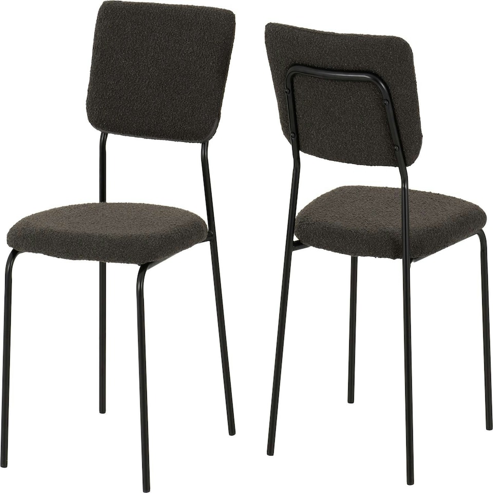 image 1 of Marlow Dining Set with Sheldon Chairs Black | Black Marble/Grey Boucle