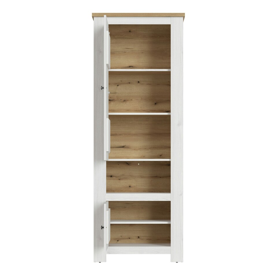image 1 of Celesto 2 Door Cabinet in White and Oak