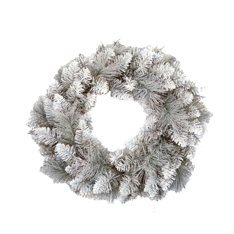 Premier Christmas Tipped Wreath - Silver - 50cm