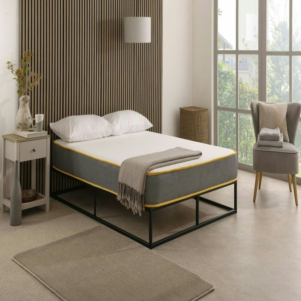 image 1 of The Saffron Comfort All Foam Mattress – 8" Deep Memory & Reflex Foam Grey | Small Double